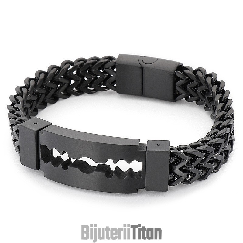Brățară Din Titan Placată În Vid Blade Curved Brand Pentru Bărbați