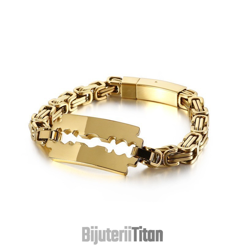 Lanț De Titan Cu Lamă Împărat Îndoită, Bijuterii Tide Brand Lanț De Titan Cu Lamă Împărat Îndoită, Bijuterii Tide Brand