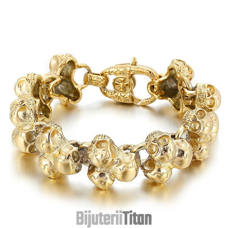 Brățară Bărbătească Cu Craniu De Titan Brățară Bărbătească Cu Craniu De Titan