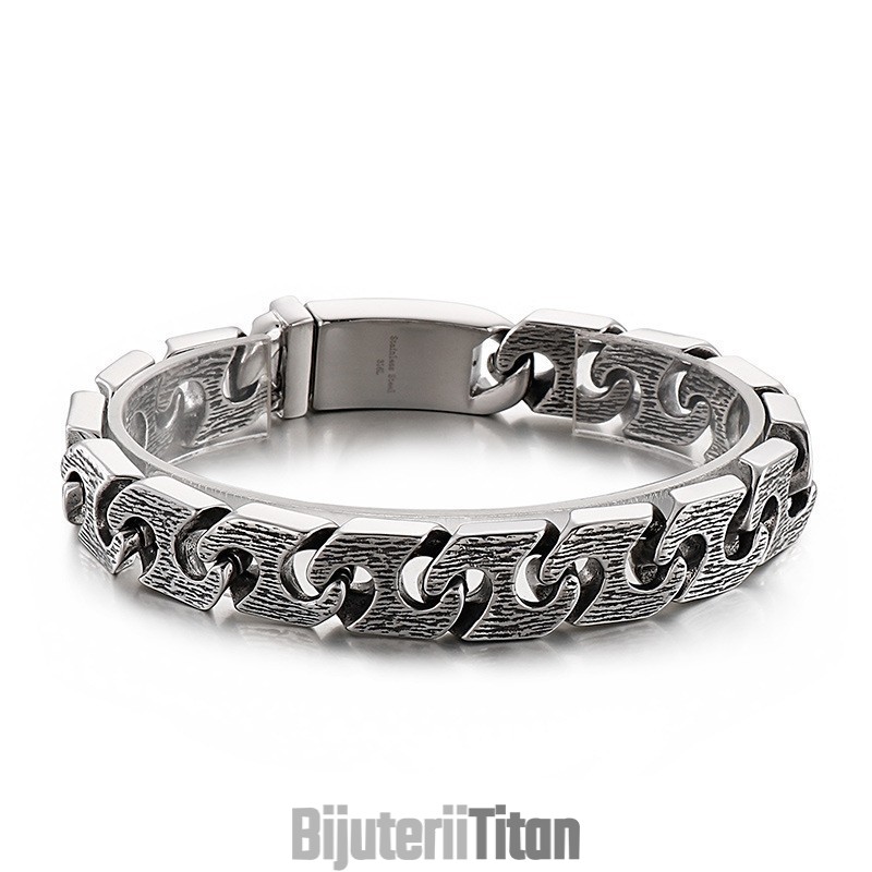 Brățară Vintage Din Titan, Geometrică Și Elegantă, Pentru Bărbați