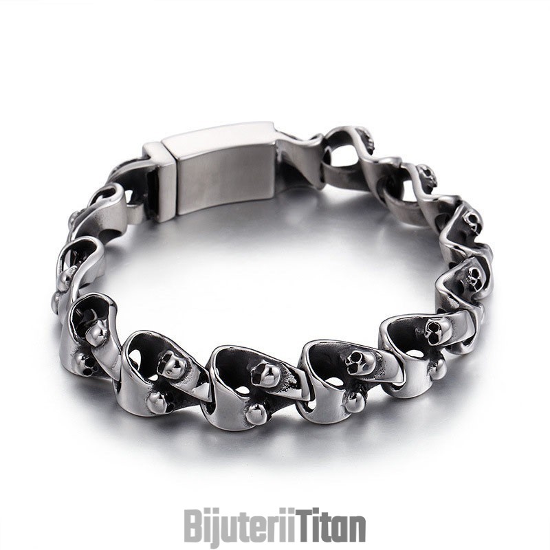 Brățară Din Titan Cu Craniu, Cool Și Elegantă, Pentru Bărbați Brățară Din Titan Cu Craniu, Cool Și Elegantă, Pentru Bărbați