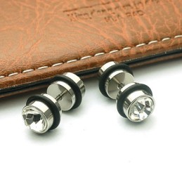 Cercei Din Titan Cu Diamant Perforat