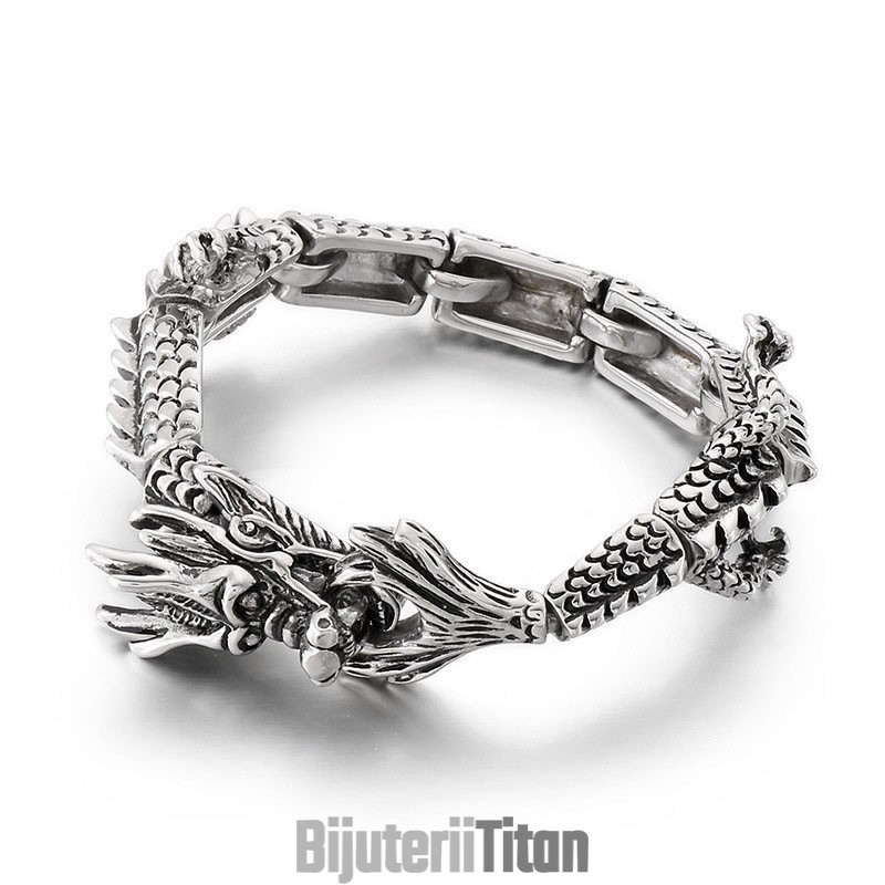 Brățară Din Titan Cu Dragon Zodiacal Cool Și Elegantă Pentru Bărbați