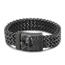 Brățară De Titan Cu Craniu Hip-Hop Pentru Bărbați