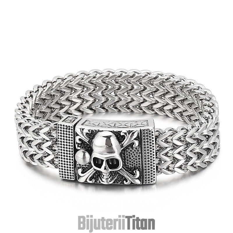 Brățară De Titan Cu Craniu Hip-Hop Pentru Bărbați Brățară De Titan Cu Craniu Hip-Hop Pentru Bărbați