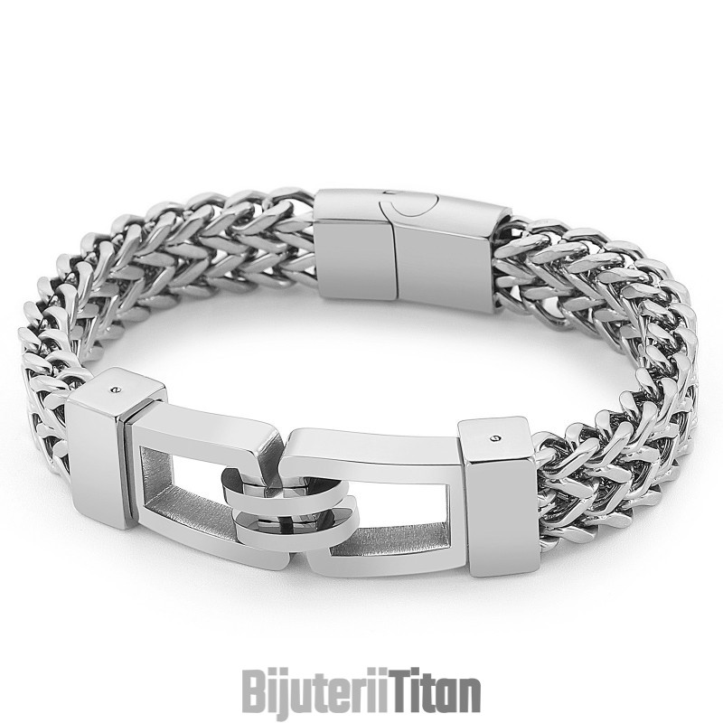 Brățară Din Titan Pentru Bărbați, Cu Mecanism Rock And Roll Hip-Hop, 21,5 Cm