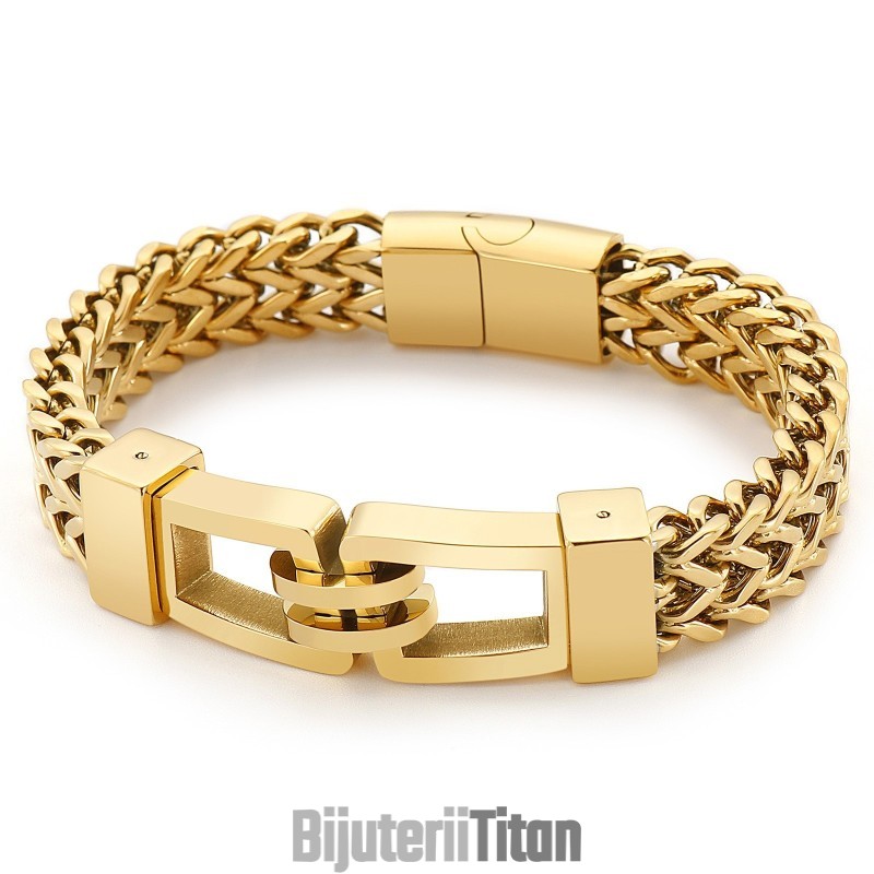 Brățară Din Titan Pentru Bărbați, Cu Mecanism Rock And Roll Hip-Hop, 21,5 Cm Brățară Din Titan Pentru Bărbați, Cu Mecanism Rock And Roll Hip-Hop, 21,5 Cm