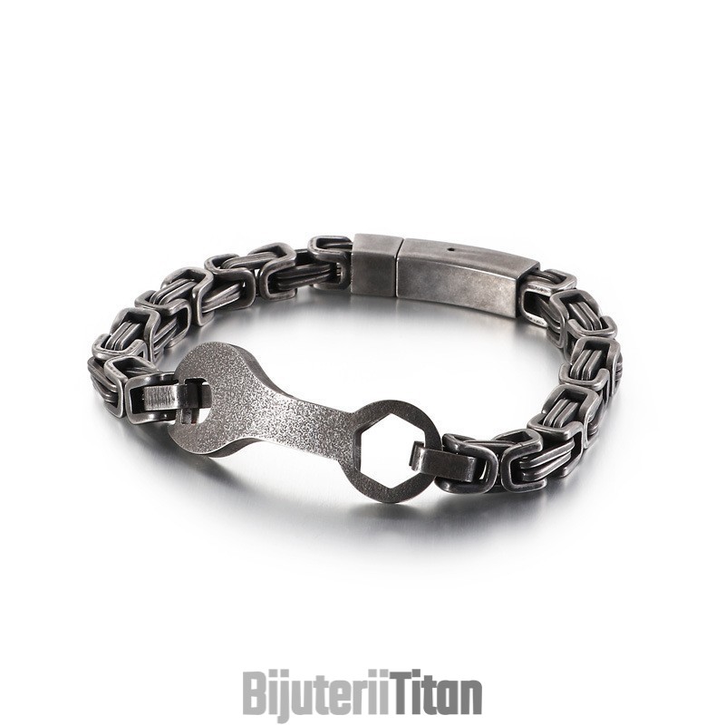 Brățară Din Titan Pentru Bărbați Cu Lanț Împărat De La Modă Wrench Brățară Din Titan Pentru Bărbați Cu Lanț Împărat De La Modă Wrench