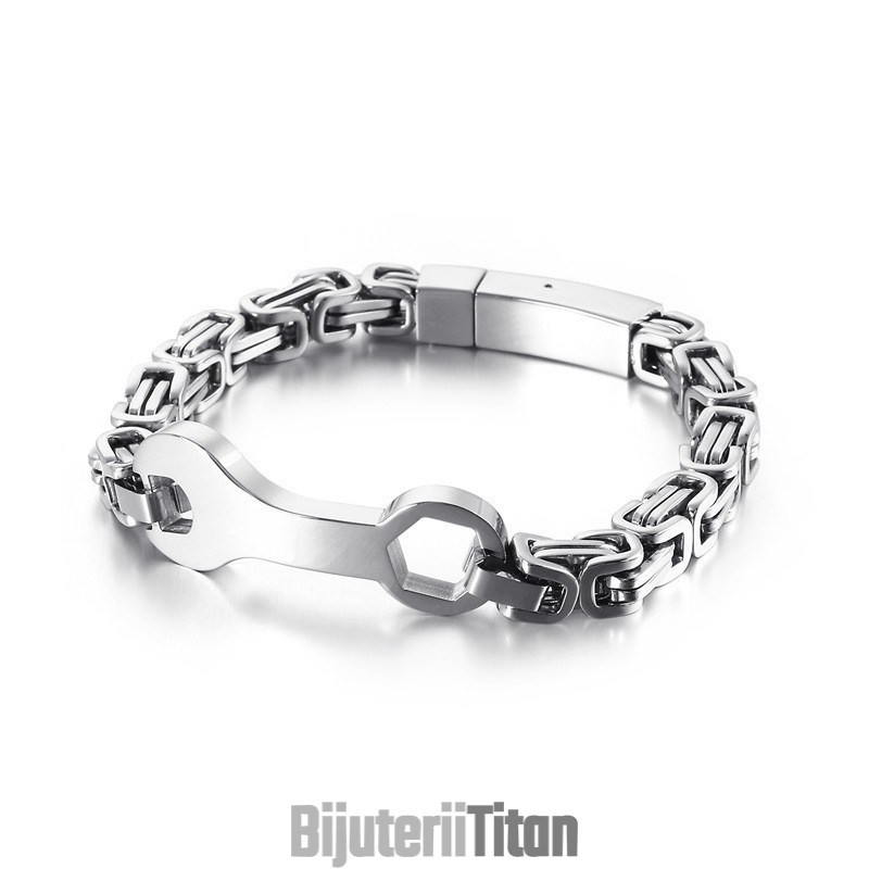Brățară Din Titan Pentru Bărbați Cu Lanț Împărat De La Modă Wrench