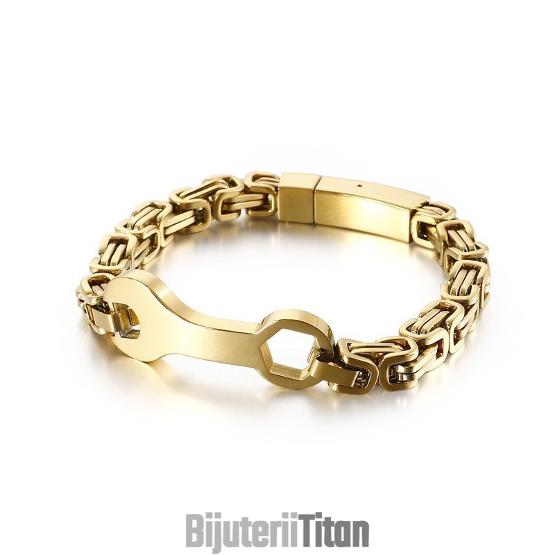 Brățară Din Titan Pentru Bărbați Cu Lanț Împărat De La Modă Wrench