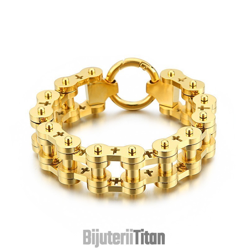 Brățară De Bicicletă Pentru Bărbați Din Titan Cu Cruce Goală Rock Hip-Hop