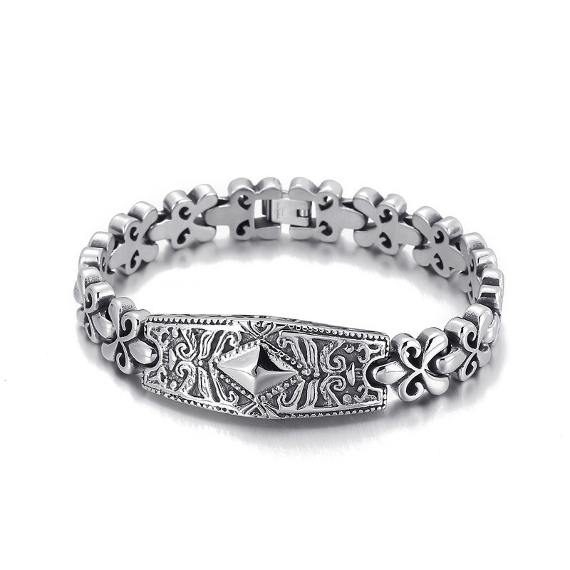 Brățară Din Titan În Formă De Diamant A Mărcii Fashion Flower Bay Pentru Bărbați Brățară Din Titan În Formă De Diamant A Mărcii Fashion Flower Bay Pentru Bărbați
