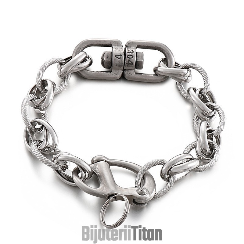 Brățări Din Titan Cu Imprimeu O-Word Pentru Bărbați, Fashion Street Beat