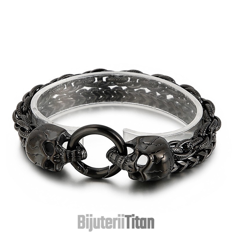 Accesorii De Brățară Pentru Bărbați Din Titan Cu Craniu, Stil Cool Și Elegant La Modă Accesorii De Brățară Pentru Bărbați Din Titan Cu Craniu, Stil Cool Și Elegant La Modă