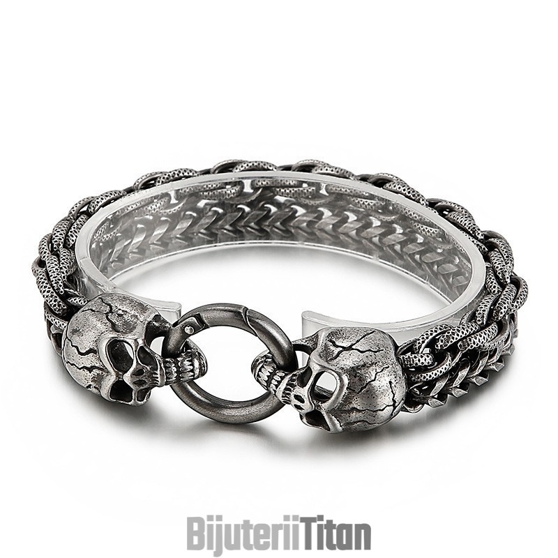 Brățară Din Titan Cu Craniu, La Modă Și Elegantă, Cool, Pentru Bărbați Brățară Din Titan Cu Craniu, La Modă Și Elegantă, Cool, Pentru Bărbați