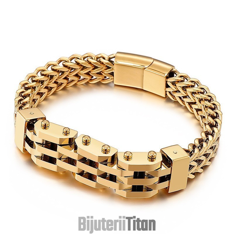 Brățară Din Titan Cu Două Rânduri Și Straturi Pentru Bărbați