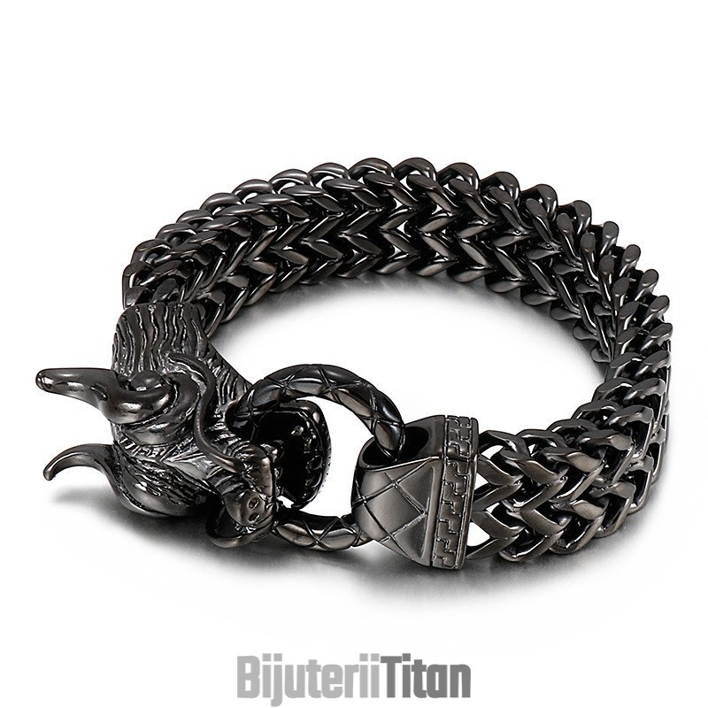 Brățară Bărbătească Din Titan Cu Cap De Dragon, Nouă Și Cool Brățară Bărbătească Din Titan Cu Cap De Dragon, Nouă Și Cool