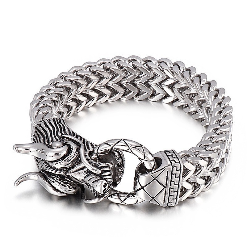 Brățară Bărbătească Din Titan Cu Cap De Dragon, Nouă Și Cool Brățară Bărbătească Din Titan Cu Cap De Dragon, Nouă Și Cool