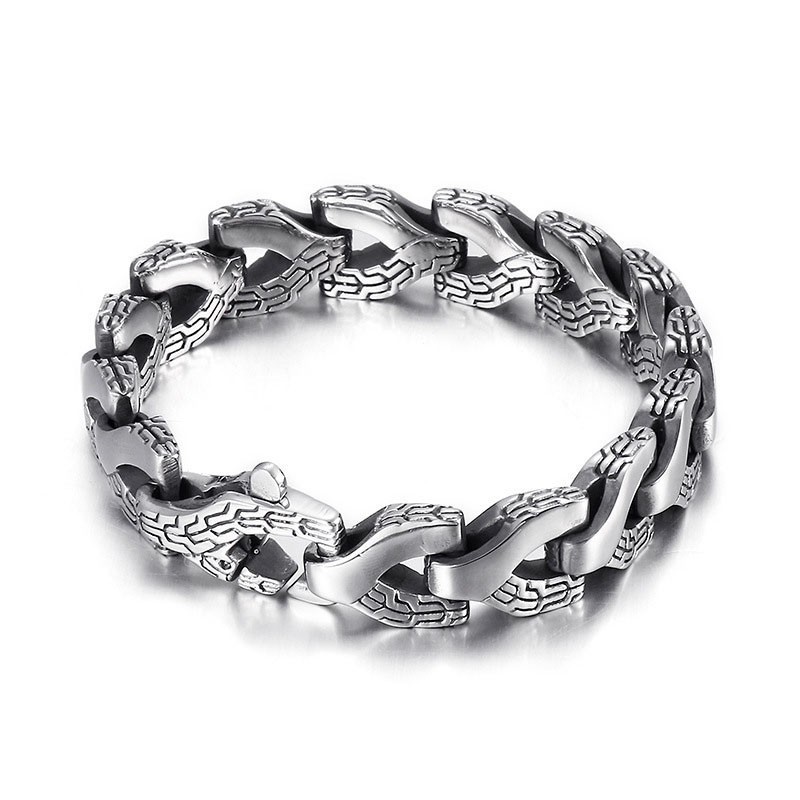 Brățară Bărbătească Din Titan, Stil Cool Și Chic, Cu Os De Dragon Brățară Bărbătească Din Titan, Stil Cool Și Chic, Cu Os De Dragon
