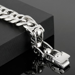 Brățară De Titan Pentru Bărbați, Stil Elegant, Cu Mărgele Rotunde La Modă