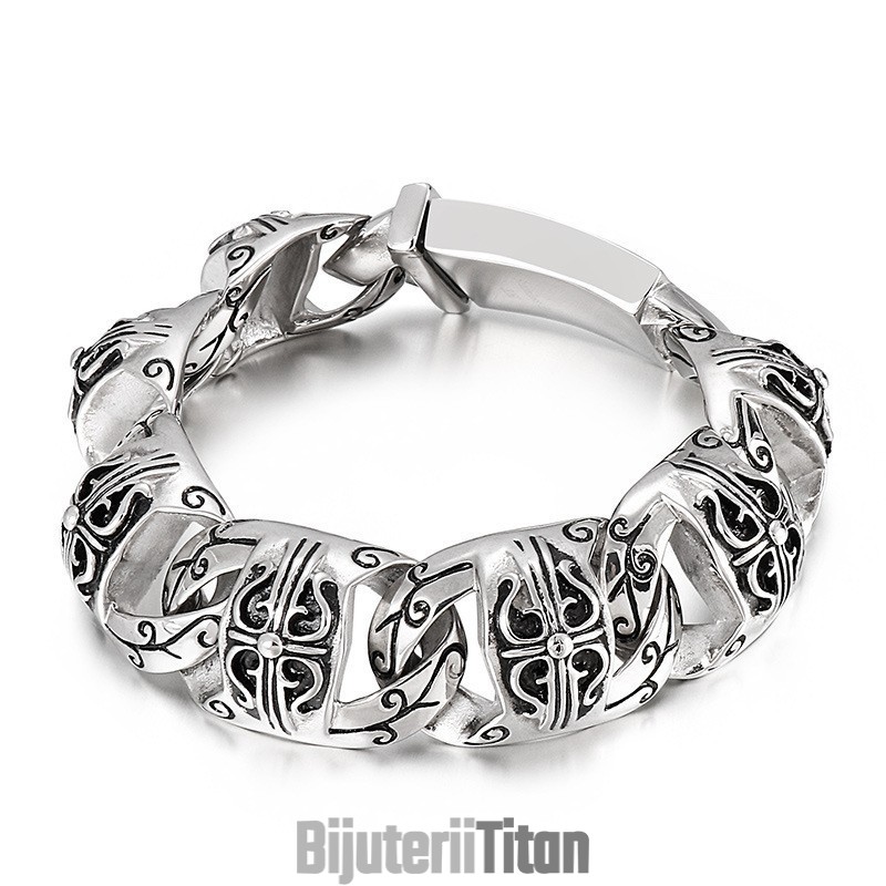 Brățară Din Titan Pentru Bărbați Cool Skull Brățară Din Titan Pentru Bărbați Cool Skull
