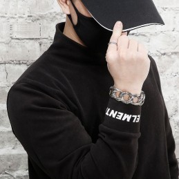 Brățară Din Titan Cu Model Șarpe Pentru Bărbați, Stil Street Style Cool