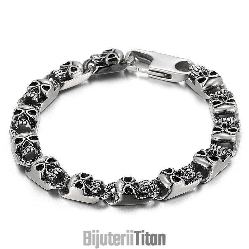 Brățări Bărbătești La Modă Cu Craniu Din Titan Brățări Bărbătești La Modă Cu Craniu Din Titan