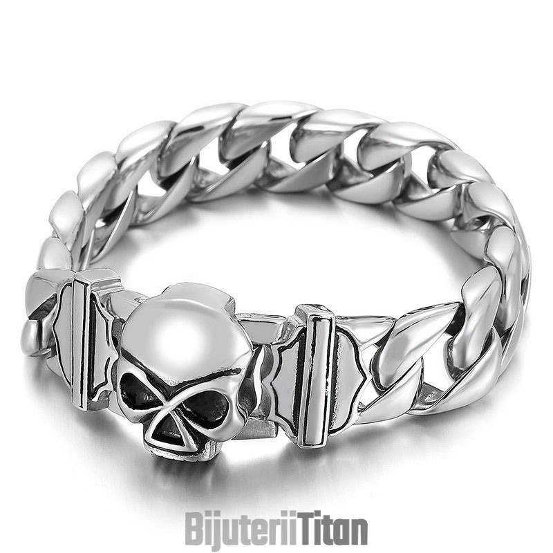 Accesorii Pentru Brățară Din Titan Pentru Bărbați, Cu Craniu La Modă Accesorii Pentru Brățară Din Titan Pentru Bărbați, Cu Craniu La Modă