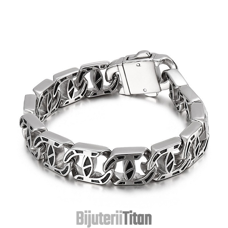 Brățară Din Titan Pentru Bărbați, Stil Chic, Cu Farmec Turnat Brățară Din Titan Pentru Bărbați, Stil Chic, Cu Farmec Turnat