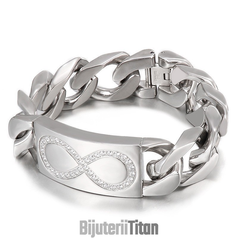 Brățări Bărbătești Din Titan Cu 8 Cuvinte Și Diamante, Stil Chic