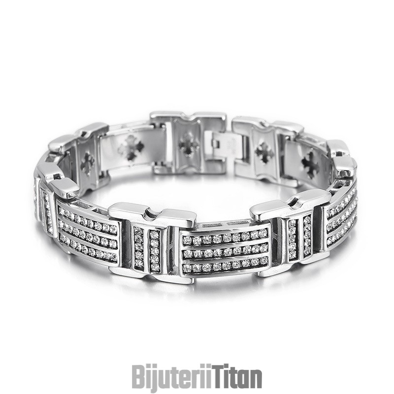 Brățări Bărbătești Din Titan La Modă Cu Diamante Brățări Bărbătești Din Titan La Modă Cu Diamante