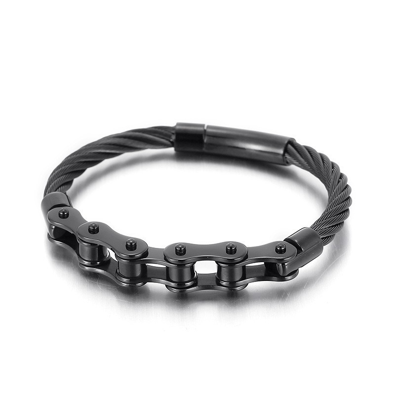 Brățară Elegantă Din Titan Pentru Bărbați Și Femei, Cu Lanț De Motociclist, Stil Elegant Brățară Elegantă Din Titan Pentru Bărbați Și Femei, Cu Lanț De Motociclist, Stil Elegant