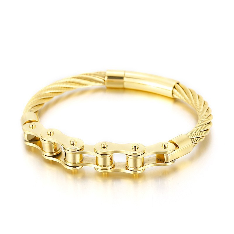 Brățară Elegantă Din Titan Pentru Bărbați Și Femei, Cu Lanț De Motociclist, Stil Elegant