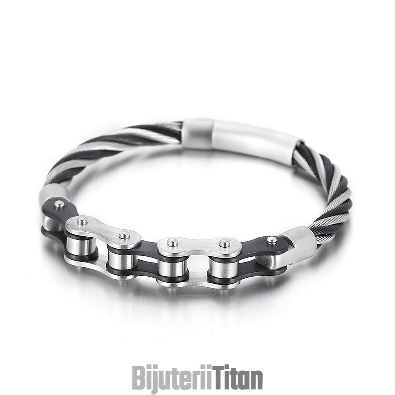 Brățară Elegantă Din Titan Pentru Bărbați Și Femei, Cu Lanț De Motociclist, Stil Elegant Brățară Elegantă Din Titan Pentru Bărbați Și Femei, Cu Lanț De Motociclist, Stil Elegant