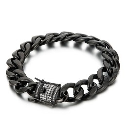 Brățară Cu Lanț De Motociclist Și Cataramă Cu Barbă De Dragon Cu Diamant