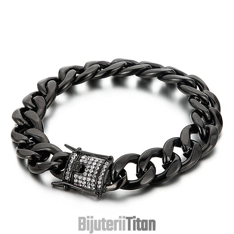 Brățară Cu Lanț De Motociclist Și Cataramă Cu Barbă De Dragon Cu Diamant