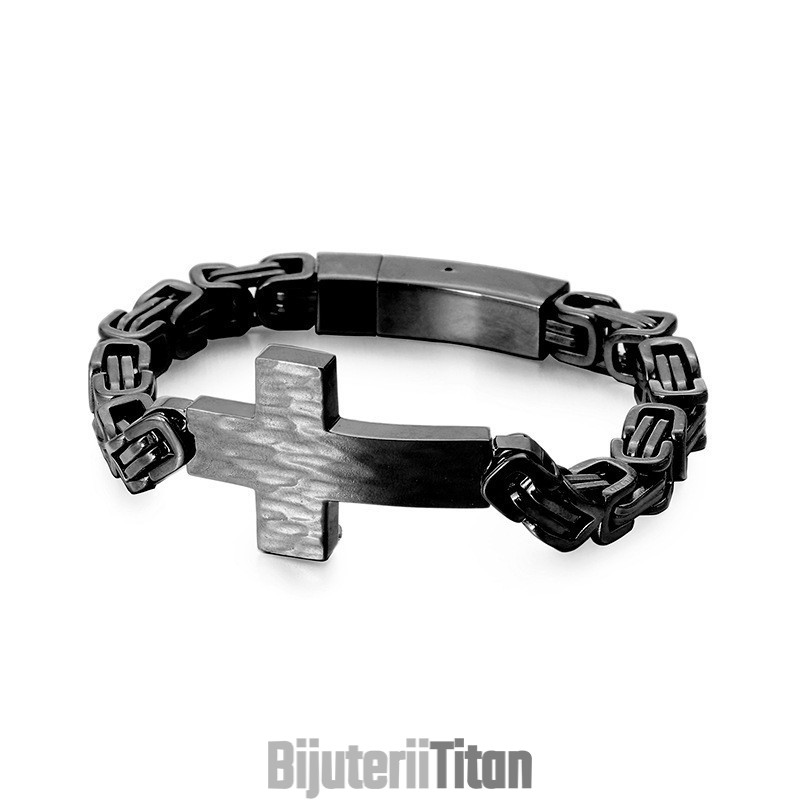 Brățară Crucifix Bend Pentru Bărbați, Brățară Cu Lanț Împărat La Spate Brățară Crucifix Bend Pentru Bărbați, Brățară Cu Lanț Împărat La Spate