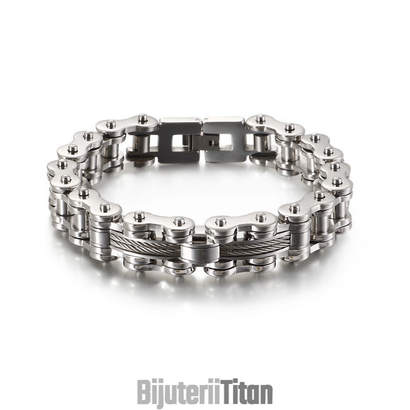 Brățară Bărbătească Din Titan Tide, Brățară Cu Lanț Rock Biker