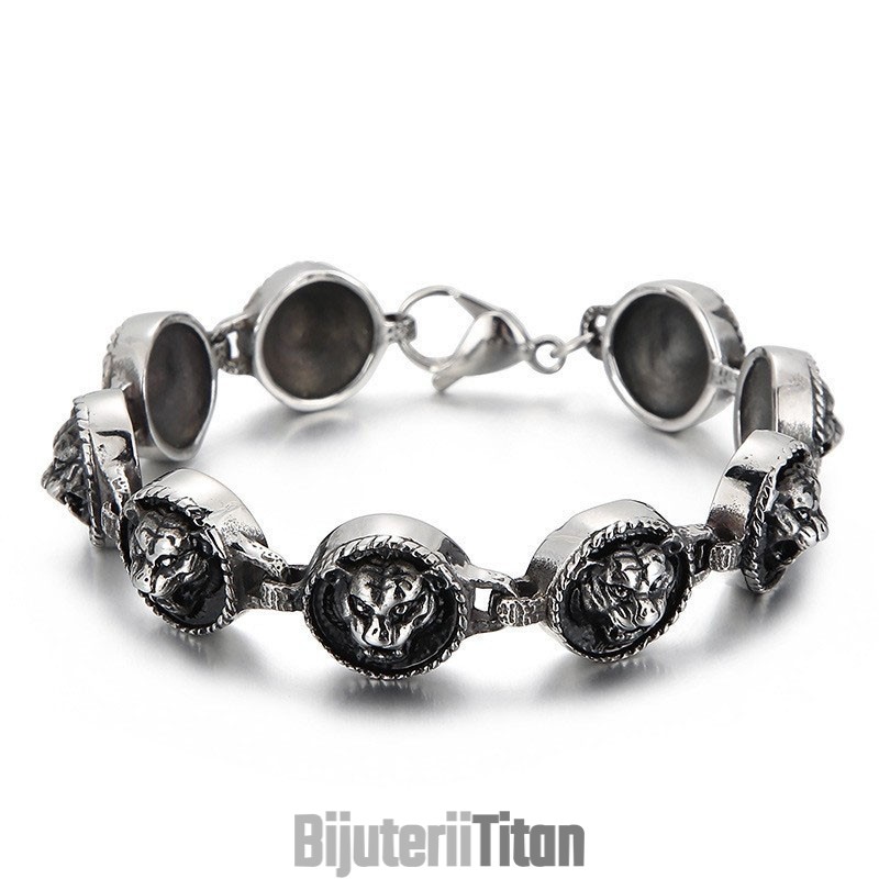 Brățară Rotundă Din Titan Cu Cap De Tigru În Stil Hip-Hop Cool Pentru Bărbați Brățară Rotundă Din Titan Cu Cap De Tigru În Stil Hip-Hop Cool Pentru Bărbați