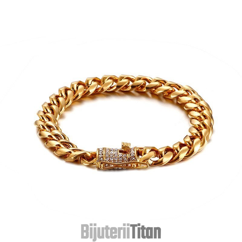 Brățară Bărbătească Din Titan Cu Diamant, Model Hip-Hop Tide Brățară Bărbătească Din Titan Cu Diamant, Model Hip-Hop Tide