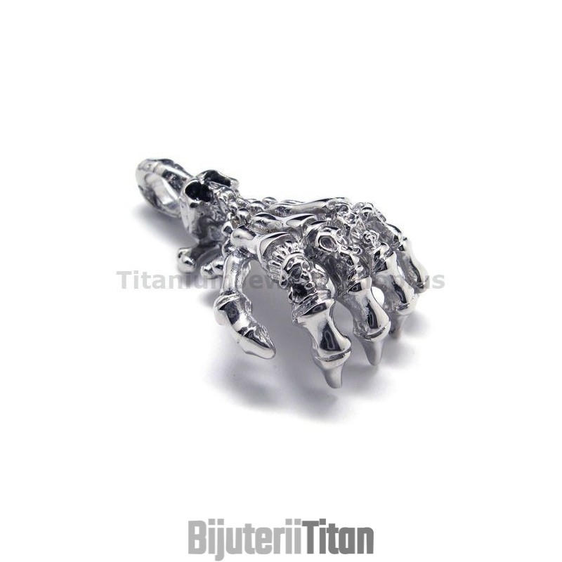 Pandantiv Din Titan Pur Cu Design Din Os De Mână - Lanț Gratuit Pandantiv Din Titan Pur Cu Design Din Os De Mână - Lanț Gratuit