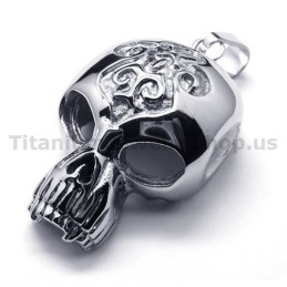 Pandantiv Din Titan Pur Cu Design De Craniu - Lanț Gratuit