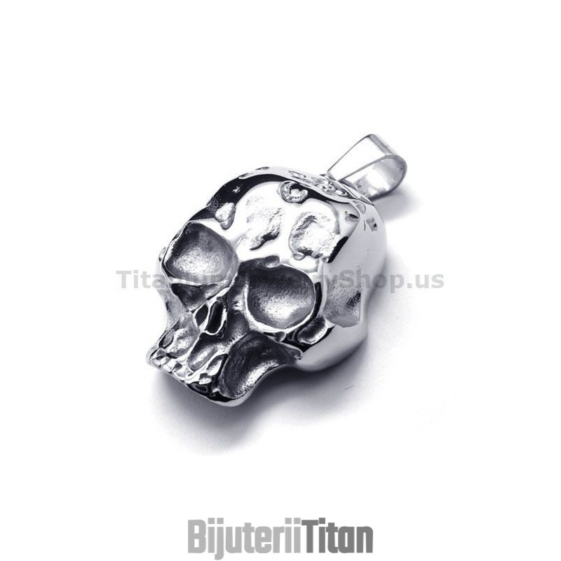 Pandantiv Din Titan Pur Cu Design De Craniu - Lanț Gratuit