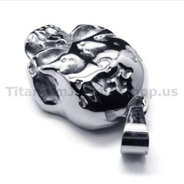 Pandantiv Din Titan Pur Cu Design De Craniu - Lanț Gratuit