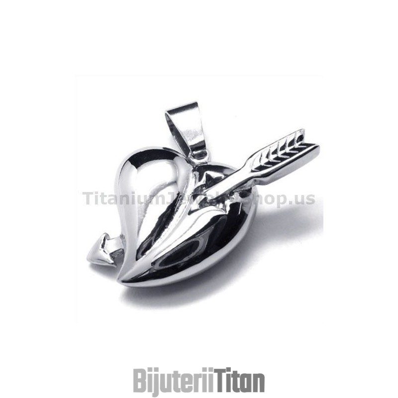Pandantiv Din Titan Cu Săgețile Lui Cupidon - Lanț Gratuit