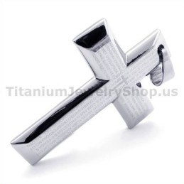 Pandantiv Cruce Din Titan De Culoare Argintie - Lanț Gratuit