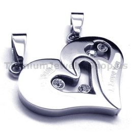 Pandantive Sweetheart Din Titan Pentru Îndrăgostiți Cu Lanțuri Fără Diamante