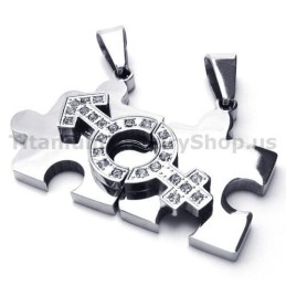 Pandantive Jigsaw Puzzle Din Titan Pentru Iubitorii De Puzzle Cu Lanțuri Fără Diamante