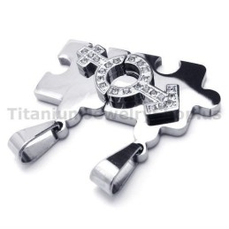 Pandantive Jigsaw Puzzle Din Titan Pentru Iubitorii De Puzzle Cu Lanțuri Fără Diamante