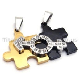 Pandantive Jigsaw Puzzle Din Titan Pentru Iubitorii De Puzzle Cu Lanțuri Fără Diamante